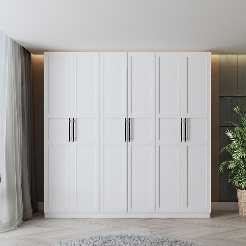 Engineered Wood Wardrobe Armoire Modern White Wardrobe Cabinet