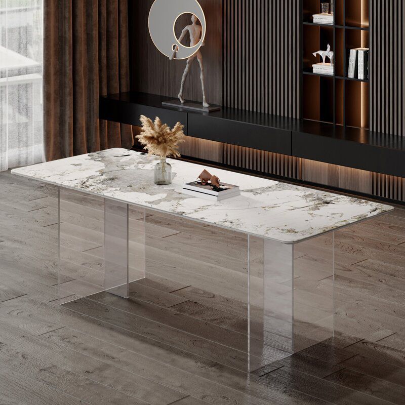 Table à manger en pierre moderne médiévale, Table à Double piédestal pour cuisine