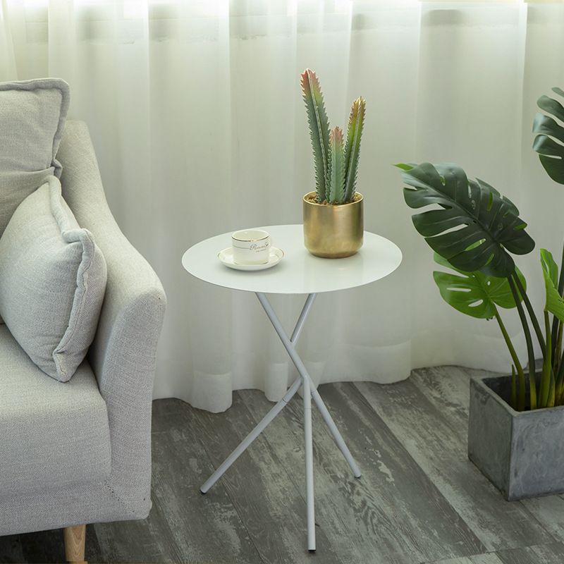 Mid-Century Round Side End Table Metal Cross Legs End Table, 22.8" Tall Clearhalo 'Coffee & Accent Tables' 'End & Side Tables' 'end_side_tables' 'furn' 'furn_end_side_tables' 'Furniture' 'Living Room Furniture' 1200x1200_170b7066-17d1-4aed-848b-7778e72f1bc9