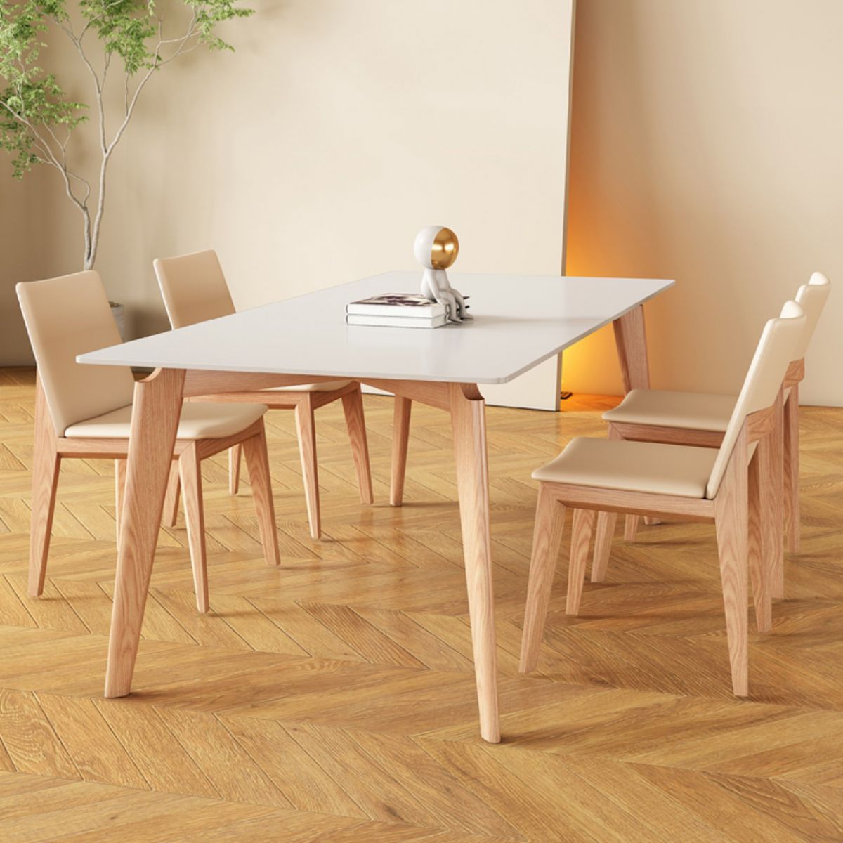 Sintered Stone Dining Table Wooden Base Dinner Table for Dining Room Clearhalo 'Dining Tables & Seating' 'Dining Tables' 'dining_table' 'furn' 'furn_dining_table' 'Furniture' 'Kitchen & Dining Furniture' 1200x1200_170b8189-0415-4e04-8a6b-e5031f406ef3