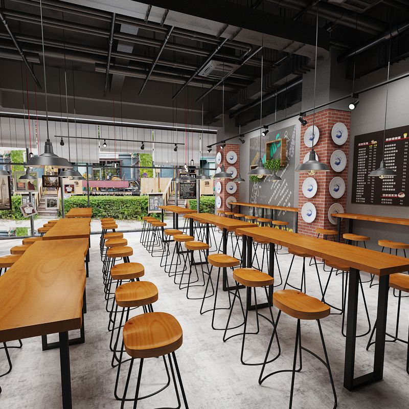 Industrial 1/4 Pieces Bar Table Set Rectangle Pine Wood Counter Table with High Stools Clearhalo 'Bar Furniture' 'furn' 'furn_home_bar_bar_sets' 'Furniture' 'Home Bars & Bar Sets' 'home_bar_bar_sets' 'Kitchen & Dining Furniture' 1200x1200_170c1338-eb21-4fdf-9a2a-6a6141da619c