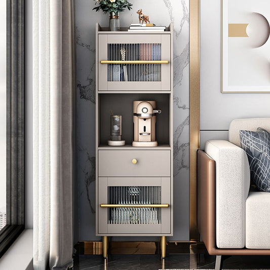 Tavolo a buffet in legno stile glam in stile 60,3 pollici con armadi e cassetto