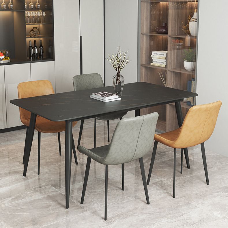 Table de salle à manger industrielle en pierre, Table de dinette en métal pour la maison