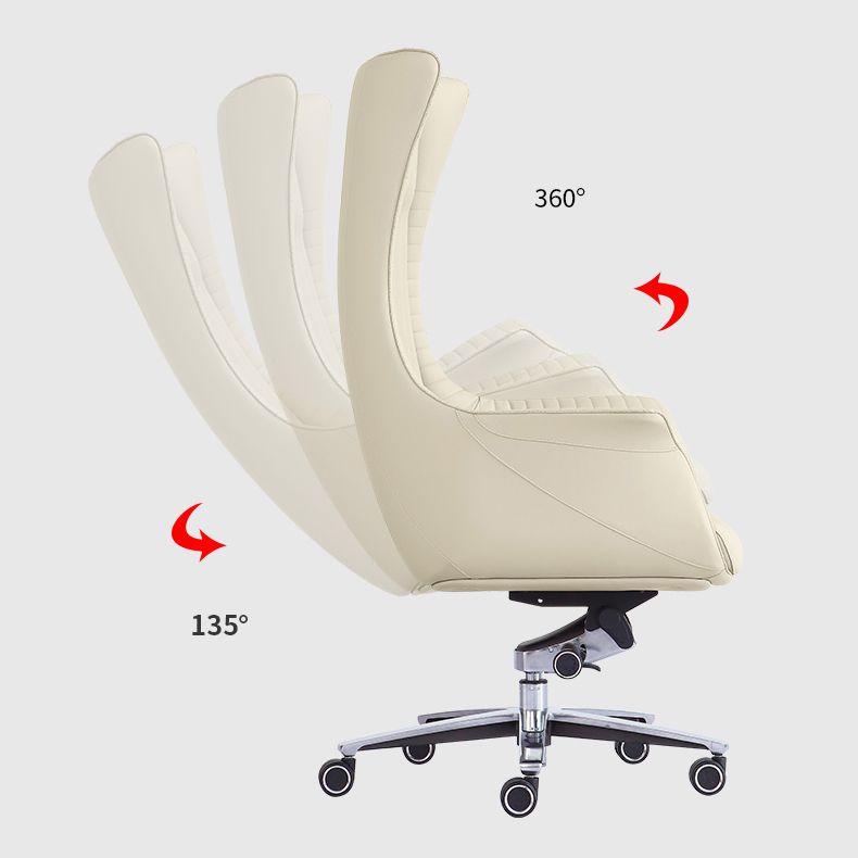 Sedia da scrivania a armi fisse nessuna sedia da ufficio ergonomica in pelle angosciante con ruote