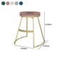 Glam Metal Barstool Fabric Counter Stool with Gold Base in Matte Finish