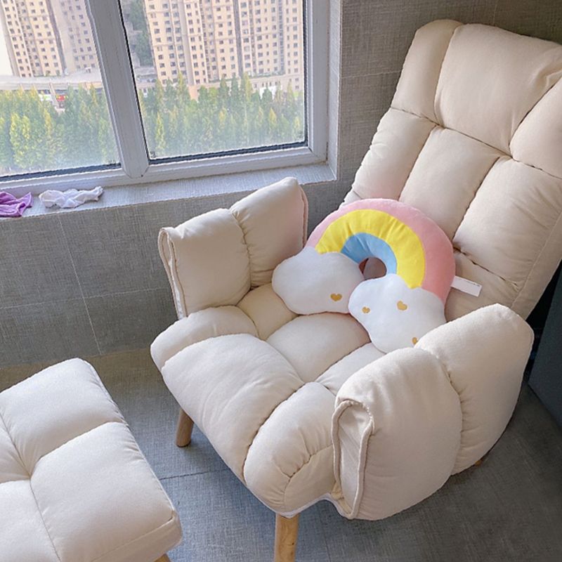 Reclinable de madera de tela escandinava reclinable reclinable de madera reclinable con reposapiés