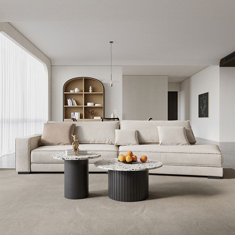 Divano braccio inclinata glam contemporaneo con cuscini divano in pelle genuina in grigio