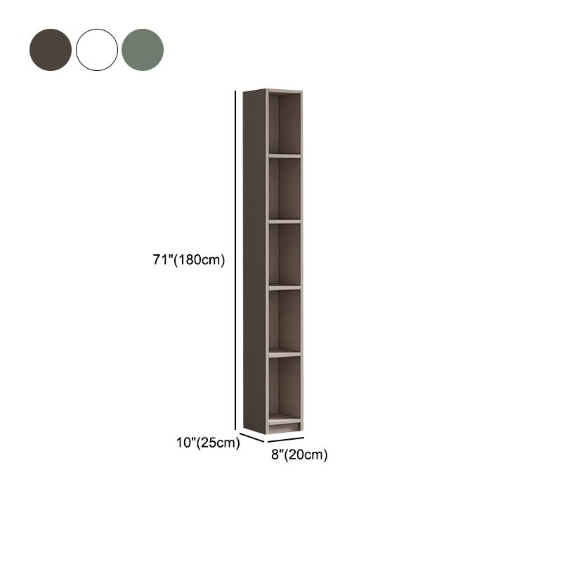 Contemporary Engineer Wood Bookshelf Closed Back Bookcase,8"L x 10"W x 71"H