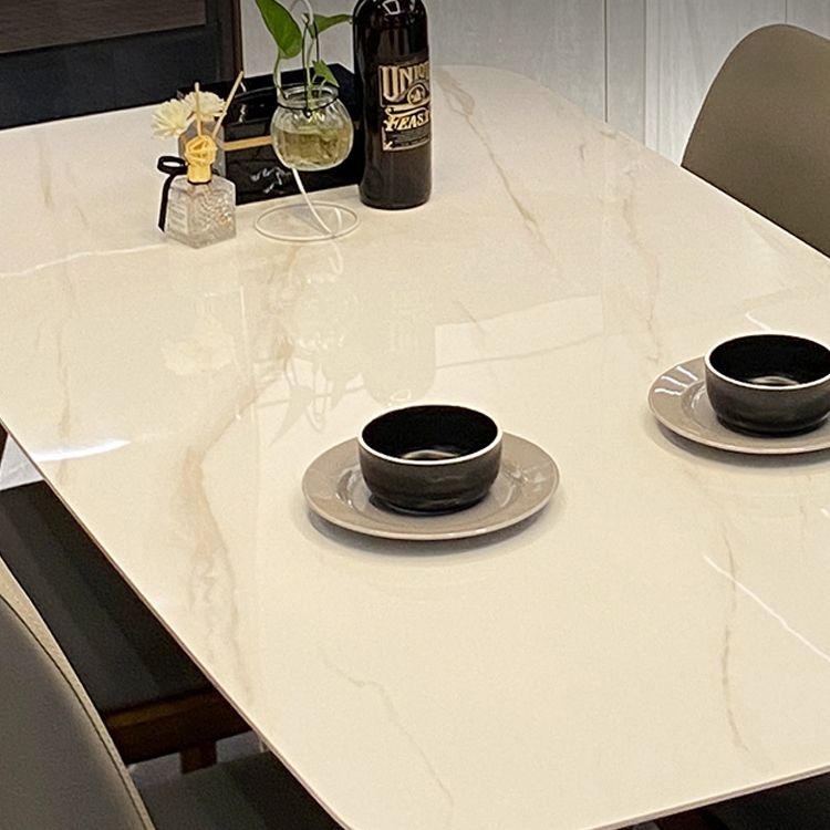 Modern Rectangle Dining Table Sintered Stone Dinner Table with Wooden Legs Clearhalo 'Dining Tables & Seating' 'Dining Tables' 'dining_table' 'furn' 'furn_dining_table' 'Furniture' 'Kitchen & Dining Furniture' 1200x1200_1716a014-3a5d-4e0e-b766-585e0705d184