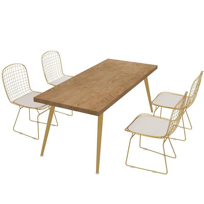 Modern 1/2/5 stukken Dinerset rechthoekige dennenhout eettafel voor keuken