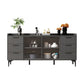 Modern Style Glass Doors Buffet Sideboard Engineered Wood Credenza Clearhalo 'buffet_sideboard' 'Buffets & Sideboards' 'furn' 'furn_buffet_sideboard' 'Furniture' 'Kitchen & Dining Furniture' 1200x1200_171a3657-bb0a-4d95-afd6-b1a1ec04f93f