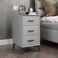 23.62" Tall Faux Leather Night Table 3-drawer Bedside Cabinet with Legs Clearhalo 'Bedroom Furniture' 'furn' 'furn_night_stand' 'Furniture' 'night_stand' 'Nightstands' 1200x1200_171b0b46-951d-4ea6-b203-2e6d8e3ac989
