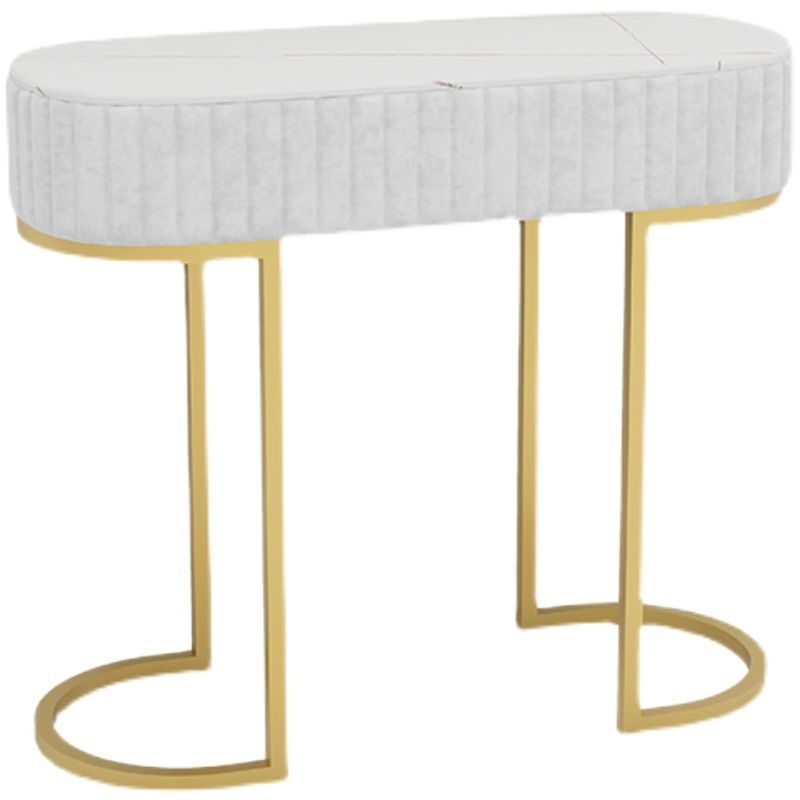 Tavolino di accento console ovale glam finitura antica 13,78 "con console di divano