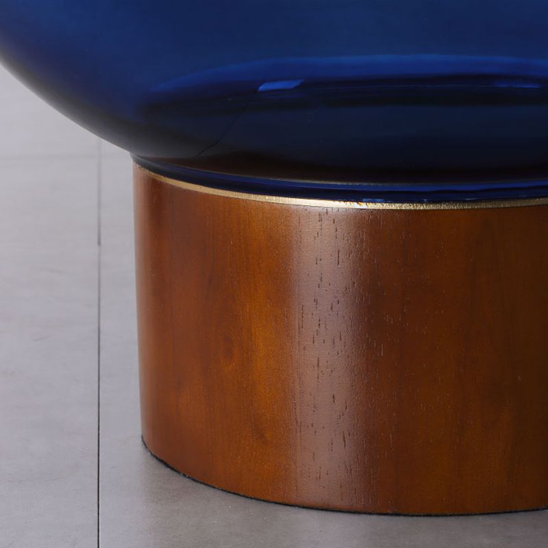 Modern Round Solid Oak Top End Table 53/44" Tall Drum End Table with Storage