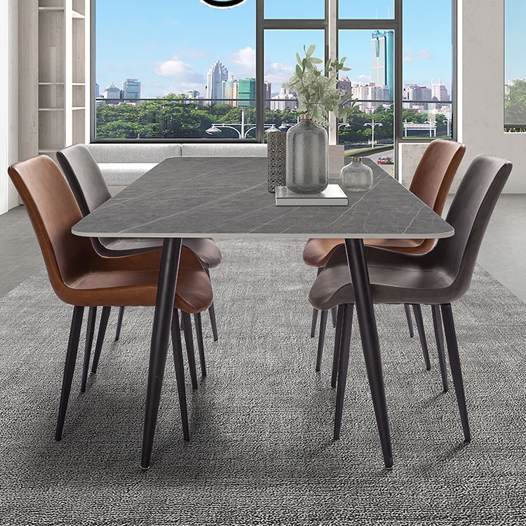 Sintered Stone Three-Color Dining Table Modern Style 4 Legs Table for Dining Room Clearhalo ' dining_table' 'Dining Tables & Seating' 'Dining Tables' 'furn' 'furn_dining_table' 'Furniture' 'furniture_dining_table' 'Kitchen & Dining Furniture' 'kitchen&dining_furn' 'kitchen' 'kitchen_dining_table' 1200x1200_171ba47d-e10e-4c07-9b83-070756d2fd2c