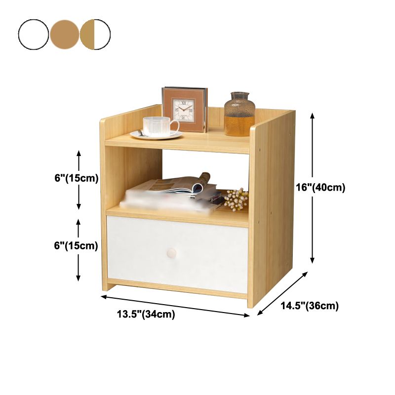 Tavolo da letto moderno da 16 "H IMITAZIONE DEL CASSAGGIO IN LEGNO TABELLA NOTTE