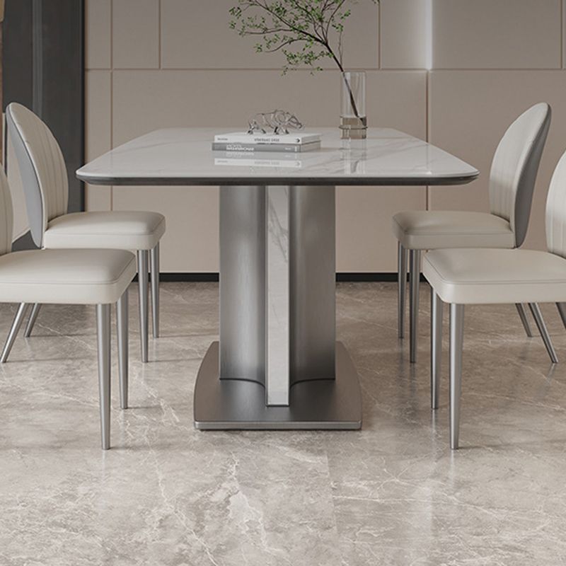 Modern Rectangle Dining Table Sintered Stone Table with Metal Legs for Home Clearhalo 'Dining Tables & Seating' 'Dining Tables' 'dining_table' 'furn' 'furn_dining_table' 'Furniture' 'Kitchen & Dining Furniture' 1200x1200_171d87e3-918e-4c09-bb33-1dcf560ff4b6