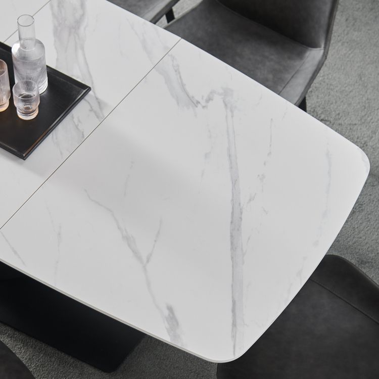 Rectangle Dining Site Table Contemporary Stone Dining Room Collection with Pedestal Clearhalo ' dining_table' 'Dining Tables & Seating' 'Dining Tables' 'furn' 'furn_dining_table' 'Furniture' 'furniture_dining_table' 'Kitchen & Dining Furniture' 'kitchen&dining_furn' 'kitchen' 'kitchen_dining_table' 1200x1200_171e237d-9fe9-4024-b4f5-a98163bc5a19