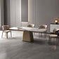 Modern Dining Rectangle Table Sintered Stone Table with Metal Leg for Home Clearhalo 'Dining Tables & Seating' 'Dining Tables' 'dining_table' 'furn' 'furn_dining_table' 'Furniture' 'Kitchen & Dining Furniture' 1200x1200_171ed966-650b-4892-8445-538b2128cab5