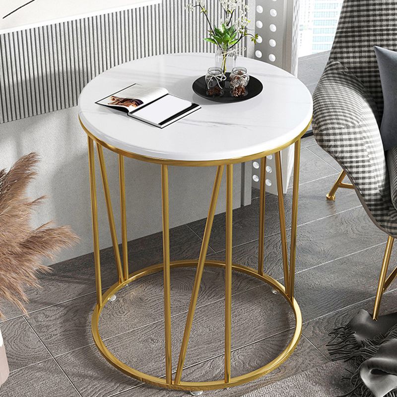 Glam Round Wooden Top End Table Steel Frame Sofa Side End Table for Living Room Clearhalo 'Coffee & Accent Tables' 'End & Side Tables' 'end_side_tables' 'furn' 'furn_end_side_tables' 'Furniture' 'Living Room Furniture' 1200x1200_171f6596-f080-4042-8aa6-a989d3f40687