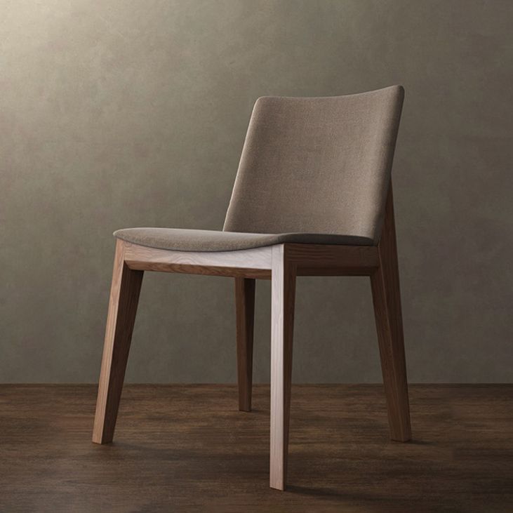 Scandinavian Oak Parsons Side Chair Linen Dining Chair with Natural Legs Clearhalo ' kitchen&dining_furn' 'Dining Chairs' 'Dining Tables & Seating' 'dining_chair' 'furn' 'furn_dining_chair' 'Furniture' 'furniture_dining_chair' 'Kitchen & Dining Furniture' 'kitchen' 1200x1200_17209a05-854b-44cd-a1f3-35455f70bb02
