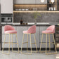 Nordic Glam Bar-stool Bucket Bar Stool for Home with Metal Legs