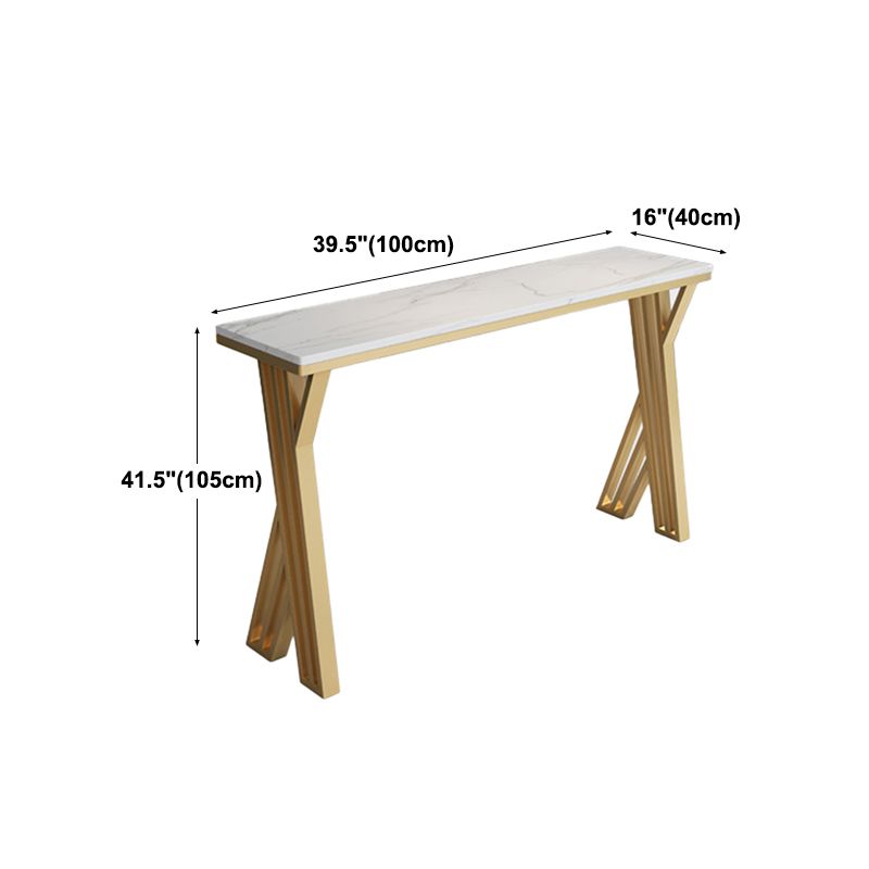 Glam White Stone Bar Dining Table Rectangle Indoor Bistro Table with Double Pedestal Clearhalo 'Bar Furniture' 'Bar Tables' 'bar_tables' 'furn' 'furn_bar_tables' 'Furniture' 'furniture_bar_tables' 'Kitchen & Dining Furniture' 'kitchen&dining_furn' 'kitchen' 1200x1200_17275eaa-d69e-4ae2-9536-5195fefbcdf6