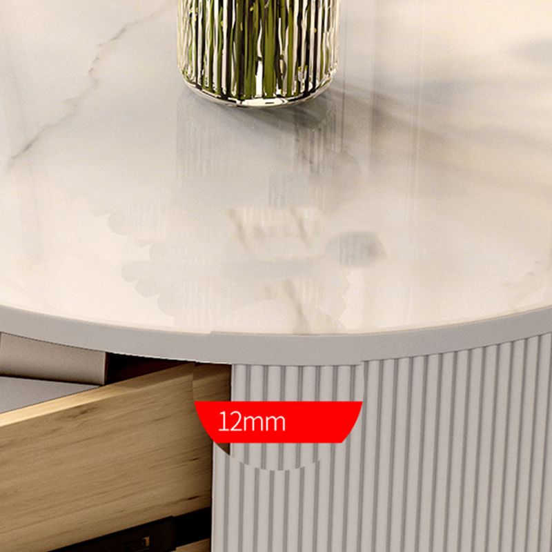 Frame Glam Style Side Table 22.83" Tall Stone Top Side Table with Storage Clearhalo 'Coffee & Accent Tables' 'End & Side Tables' 'end_side_tables' 'furn' 'furn_end_side_tables' 'Furniture' 'Living Room Furniture' 1200x1200_1728d584-bae8-4ec5-9474-94c79d321247