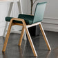 Contemporary Dining Plastic Chairs Armless Chair with Wood Legs for Home