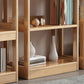 Contemporary Open Shelf Bookcase Rubberwood Bookshelf for Living Room