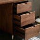 Glam Style Wood Office Desk rechthoekige vorm Taakbureau met 3 laden voor thuis