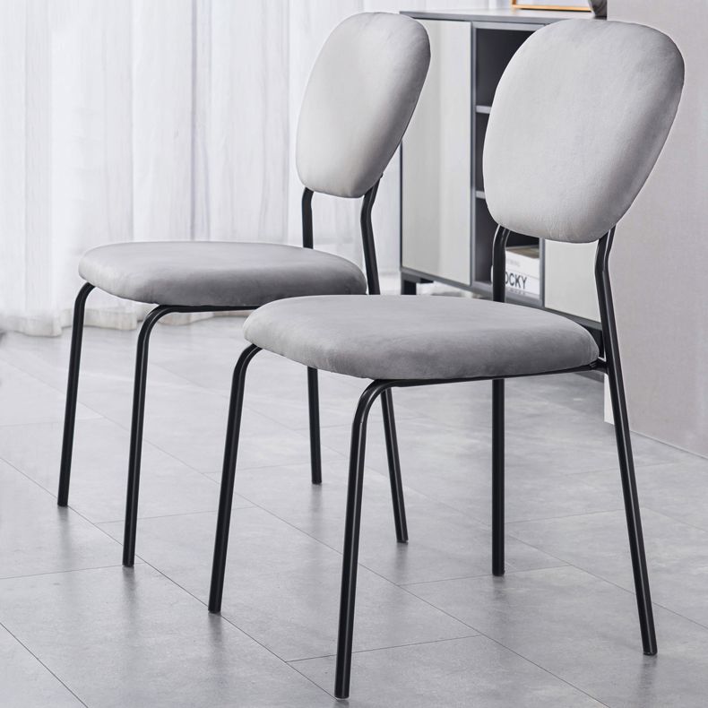 Upholstered Armless Side Chair Open Back Dining Chairs with Black Metal Legs Clearhalo ' kitchen&dining_furn' 'Dining Chairs' 'Dining Tables & Seating' 'dining_chair' 'furn' 'furn_dining_chair' 'Furniture' 'furniture_dining_chair' 'Kitchen & Dining Furniture' 'kitchen' 1200x1200_17306daf-6118-4f2d-88e3-ffacca2da380