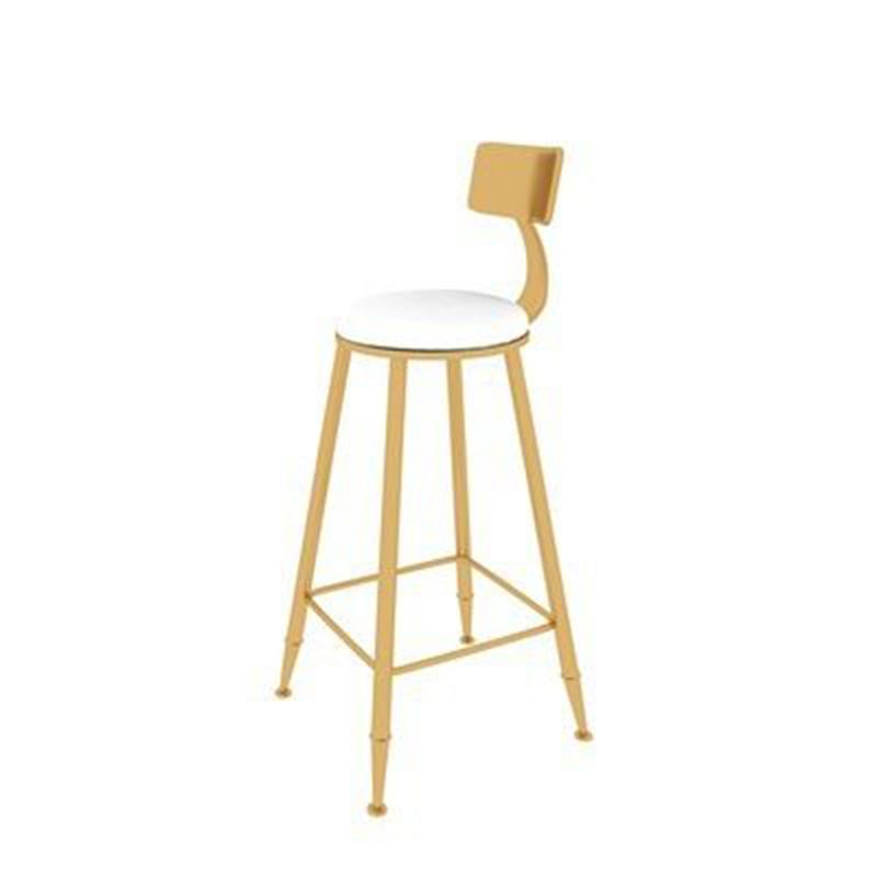 Tabouret de bar à coussin Glam avec pieds en métal doré