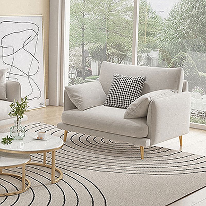 Scandinavian White Standard Sofa Squre Arm Couch with Loose Back Clearhalo 'furn' 'furn_sofas' 'Furniture' 'furniture_sofas' 'Living Room Furniture' 'Sofa' 'sofas' 1200x1200_173569ae-2d23-4b66-bdd0-c33cbfdc51b8