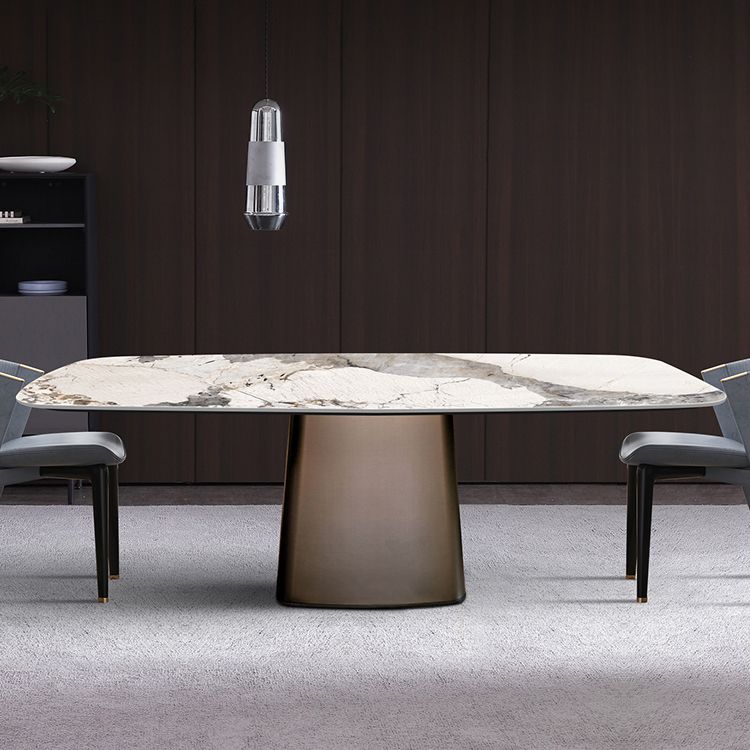 Metal Traditional Luxury Rectangle Table White Sintered Stone Top Table with Pedestal Base Clearhalo ' dining_table' 'Dining Tables & Seating' 'Dining Tables' 'furn' 'furn_dining_table' 'Furniture' 'furniture_dining_table' 'Kitchen & Dining Furniture' 'kitchen&dining_furn' 'kitchen' 'kitchen_dining_table' 1200x1200_17357fa0-5477-4ca6-896d-9b13c633fe02