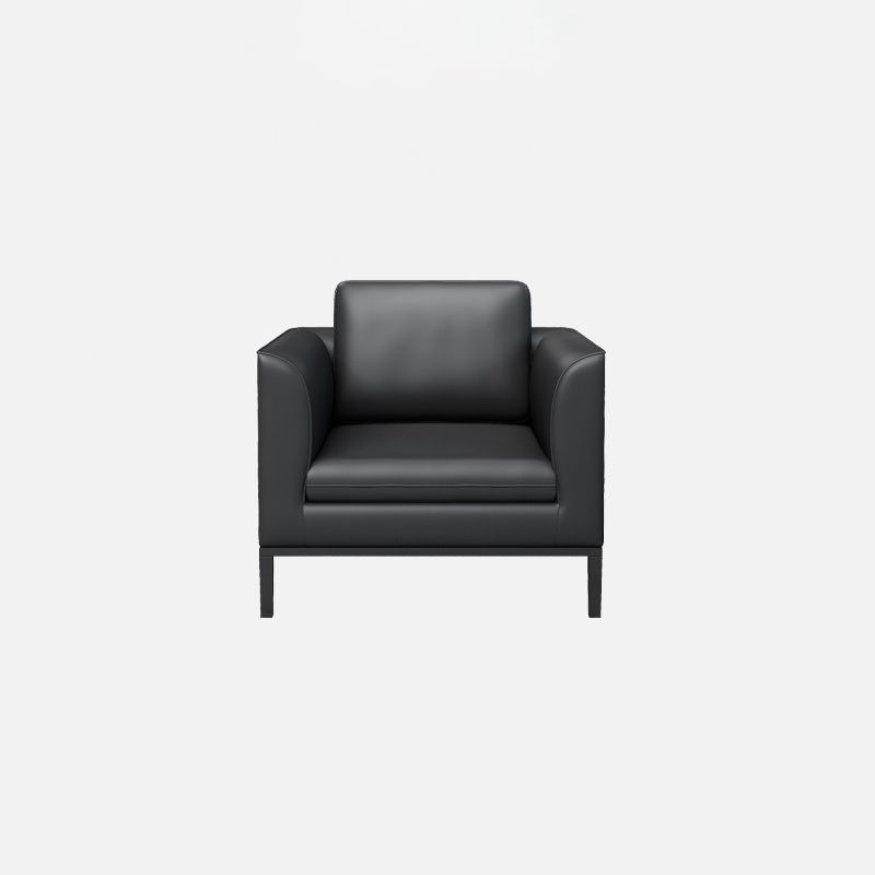 Square Arm Settee Stain-Resistant Leather Couch in Black/Grey Clearhalo 'furn' 'furn_sofas' 'Furniture' 'furniture_sofas' 'Living Room Furniture' 'Sofa' 'sofas' 1200x1200_173651fc-97fe-44ba-9e06-ba27d515e1e4