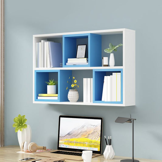 Modern Engineered Wood Book Shelf Wall Mounted Closed Back Shelf Bookcase for Home