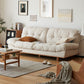 Contemporary Sofa Faux Leather Armless Sofa with Loose Back for Living Room