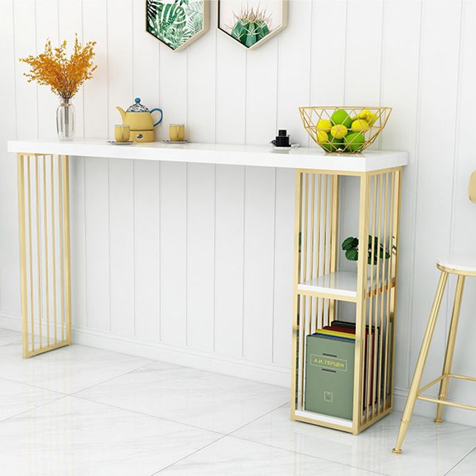 Glam 1/2/3 Pieces Bar Table Set Rectangle Bar Table with High Metal Stools for Home Clearhalo 'Bar Furniture' 'furn' 'furn_home_bar_bar_sets' 'Furniture' 'Home Bars & Bar Sets' 'home_bar_bar_sets' 'Kitchen & Dining Furniture' 1200x1200_173a25d2-db9d-420b-82a3-31d683b8c7d4