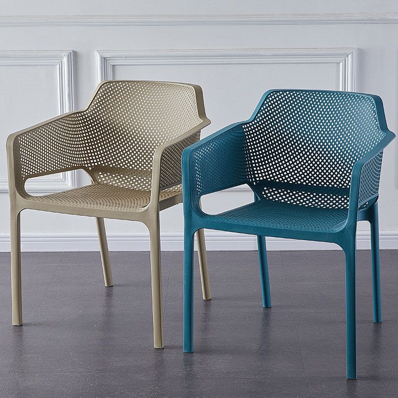 Contemporary Stackable Chair Dining Arm Chairs with Plastic Legs Clearhalo 'Dining Chairs' 'Dining Tables & Seating' 'dining_chair' 'furn' 'furn_dining_chair' 'Furniture' 'Kitchen & Dining Furniture' 1200x1200_173bd414-d289-478f-8df0-832883b286f0