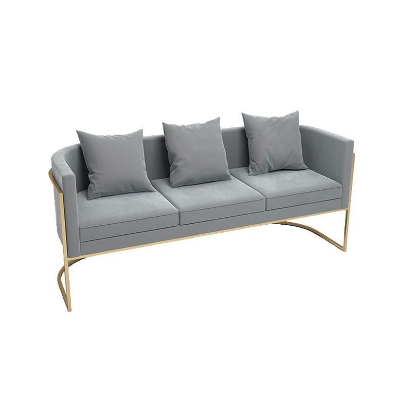 Contemporary 27.55" H Metal Frame Solid Color Velvet Tuxedo Arm Sofa Clearhalo 'furn' 'furn_sofas' 'Furniture' 'Living Room Furniture' 'Sofa' 'sofas' 1200x1200_173c55b1-4602-4ece-9363-8ac538c7b21c
