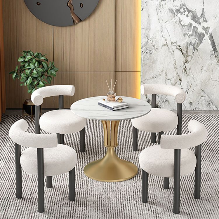 Round Luxury Style Dining Table Fixed Table with Sintered Stone Clearhalo 'Dining Tables & Seating' 'Dining Tables' 'dining_table' 'furn' 'furn_dining_table' 'Furniture' 'furniture_dining_table' 'Kitchen & Dining Furniture' 'kitchen' 'kitchen_dining_table' 1200x1200_173c7028-65f4-4814-bc72-c2ca3181d2b5