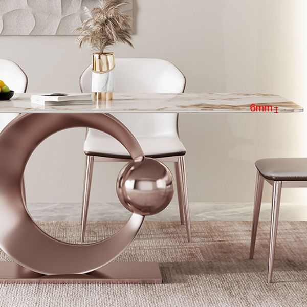 Luxurious Sintered Stone Top Dining Set Rectangle 1/4/5/7/9 Pieces Dining Room Table Set Clearhalo 'Dining Room Sets' 'Dining Tables & Seating' 'dining_room_set' 'furn' 'furn_dining_room_set' 'Furniture' 'Kitchen & Dining Furniture' 1200x1200_173ca381-c60d-4438-8323-52693f1e2a37