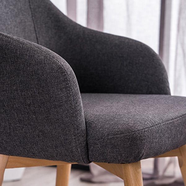 Scandinavian Beech Solid Back Arm Chair Fabric Dining Chair with Natural Legs Clearhalo ' kitchen&dining_furn' 'Dining Chairs' 'Dining Tables & Seating' 'dining_chair' 'furn' 'furn_dining_chair' 'Furniture' 'furniture_dining_chair' 'Kitchen & Dining Furniture' 'kitchen' 1200x1200_173d6e8c-5a4b-47c4-8ff7-79c63646b1ff