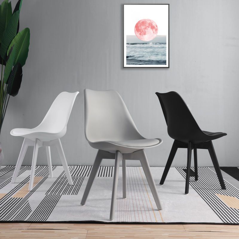 Minimalist Style Plastic Dining Armless Chair Upholstered Solid Back Chairs for Home Clearhalo ' kitchen&dining_furn' 'Dining Chairs' 'Dining Tables & Seating' 'dining_chair' 'Furniture' 'furniture_dining_chair' 'Kitchen & Dining Furniture' 'kitchen' 1200x1200_173d802b-65a7-42ef-9825-799e987e29f4
