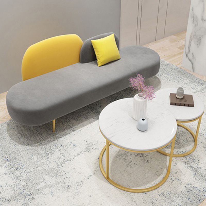 Modern Velvet Armless Sofa 30.70" Wide Gray Sofa for Living Room