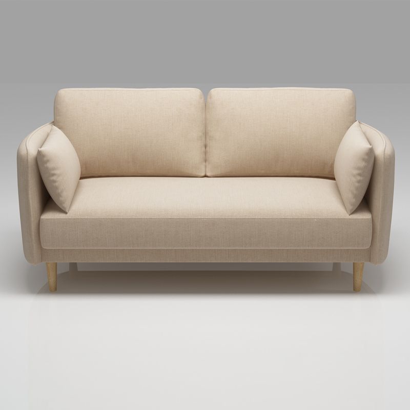 Sofá de brazo cuadrado estándar contemporáneo de lino para sala de estar, apartamento