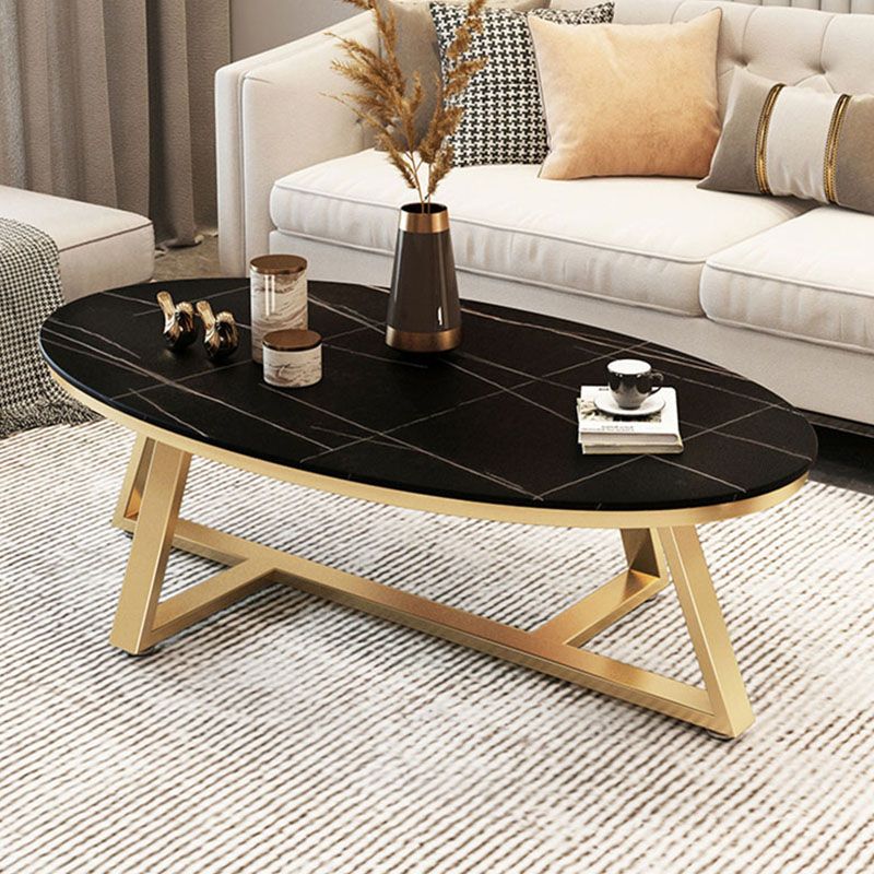 Faux Marble and Stone Coffee Table Cross Legs Cocktail Table Clearhalo 'Coffee & Accent Tables' 'Coffee Tables' 'coffee_tables' 'furn' 'furn_coffee_tables' 'Furniture' 'furniture_coffee_tables' 'Living Room Furniture' 1200x1200_1741709c-1f69-4391-be51-6ad3f01ce0a2