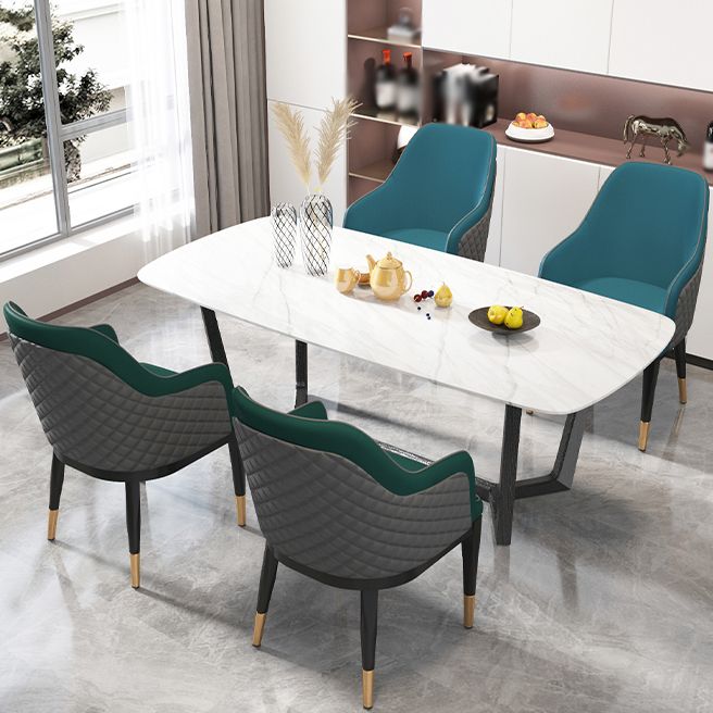 Solid Back Dining Arm Chairs Upholstered Dining Armchairs with Metal Legs Clearhalo ' kitchen&dining_furn' 'Dining Chairs' 'Dining Tables & Seating' 'dining_chair' 'furn' 'furn_dining_chair' 'Furniture' 'furniture_dining_chair' 'Kitchen & Dining Furniture' 'kitchen' 1200x1200_174313f0-3485-41e4-9794-13c0c5faeec4