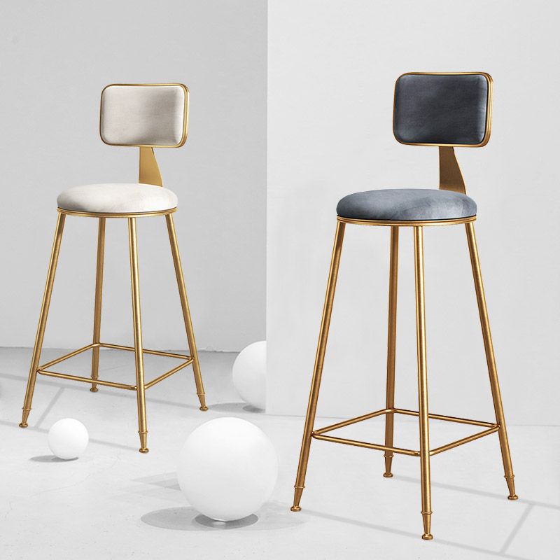 Glam Metal Upholstered Barstool Bristol Bar Stool with Iron Legs and Cushion Low Back Clearhalo 'Bar Furniture' 'Bar Stools' 'bar_stools' 'furn' 'furn_bar_stools' 'furniture_bar_stools' 'Kitchen & Dining Furniture' 'kitchen&dining_furn' 'kitchen' 'kitchen_furn' Furniture' 1200x1200_1743638c-fcfa-499d-9e20-9922cb47a48b